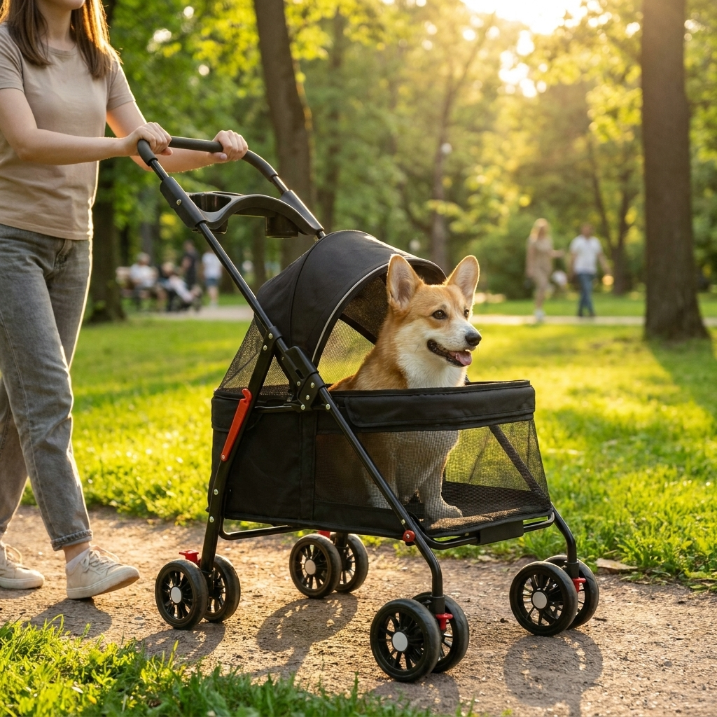 ScritchPets Foldable Pet Stroller