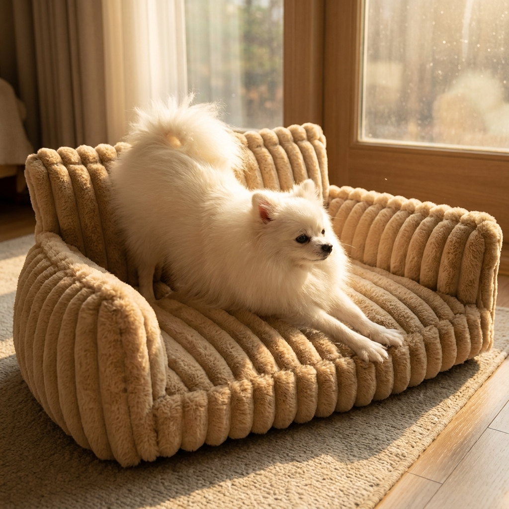 ScritchPets Fluffy Dog Pillow Sofa Bed
