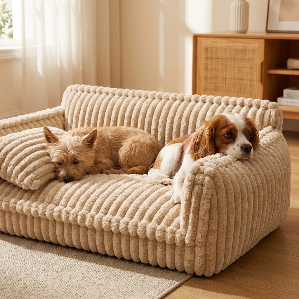 ScritchPets Fluffy Dog Pillow Sofa Bed