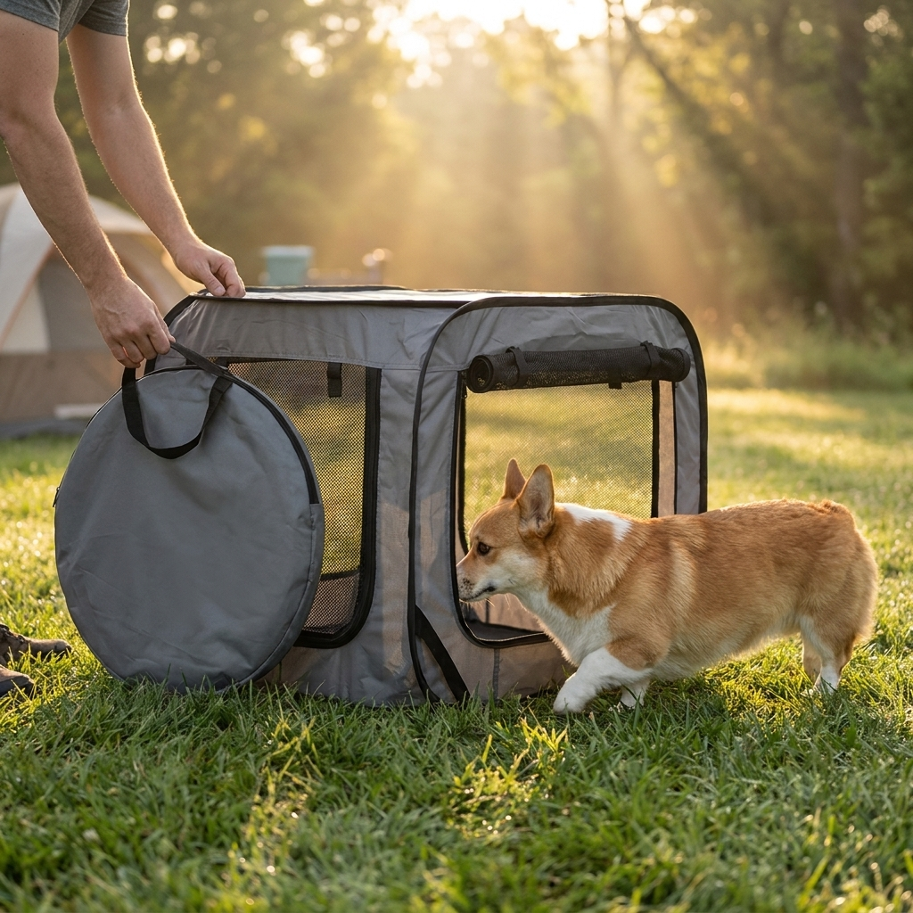 ScritchPets Portable Camping Dog Crate