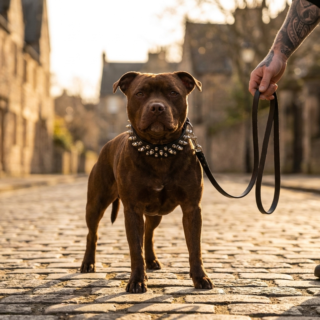 ScritchPets Spiked Dog Collar and Leash Set