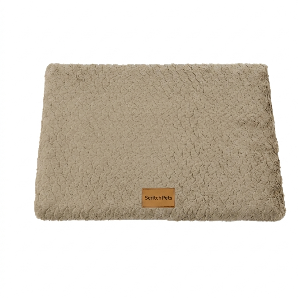 ScritchPets Plush Dog Bed Mat with Washable Cover