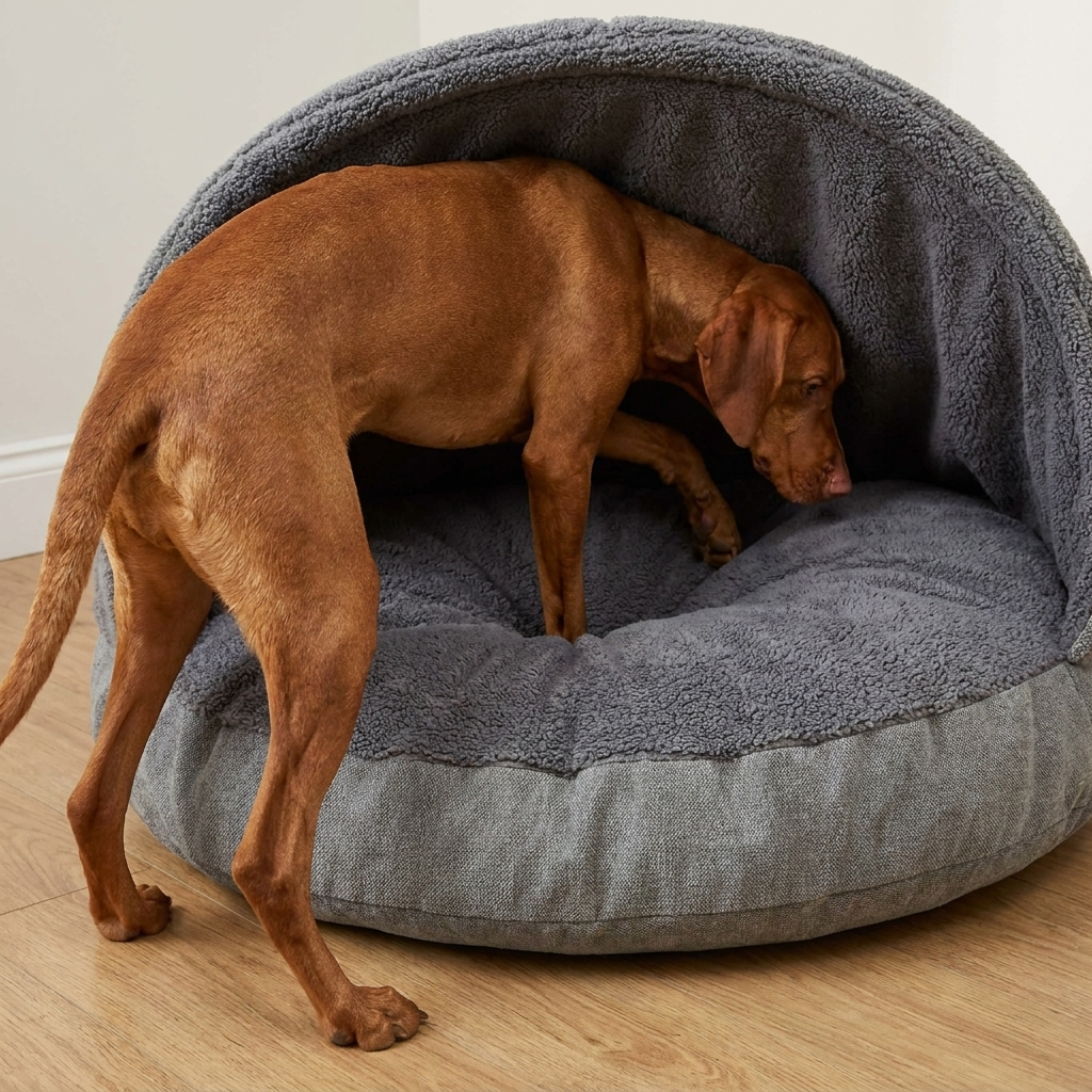 ScritchPets Covered Cave Dog Bed