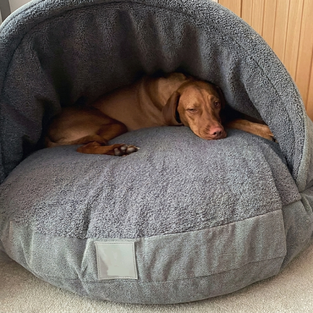 ScritchPets Covered Cave Dog Bed