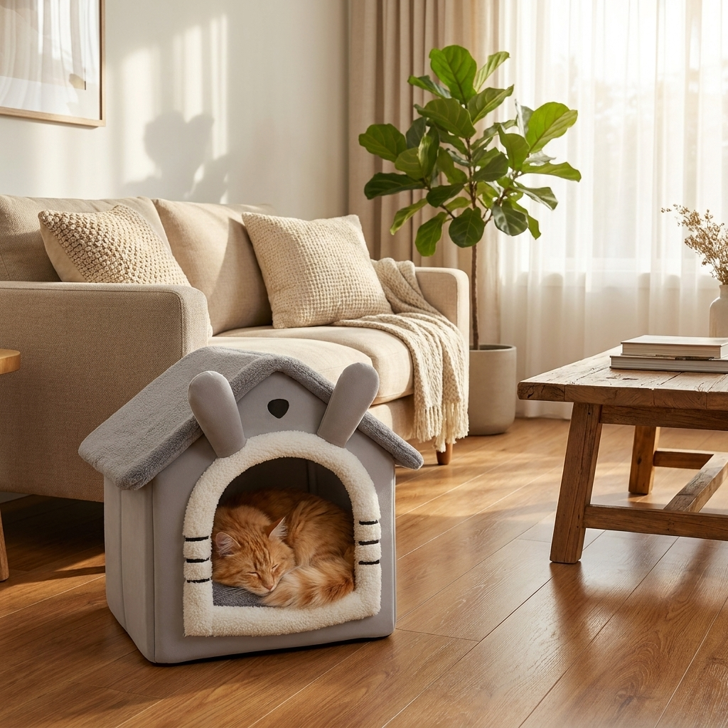 ScritchPets Plush Pet Hideaway Bed