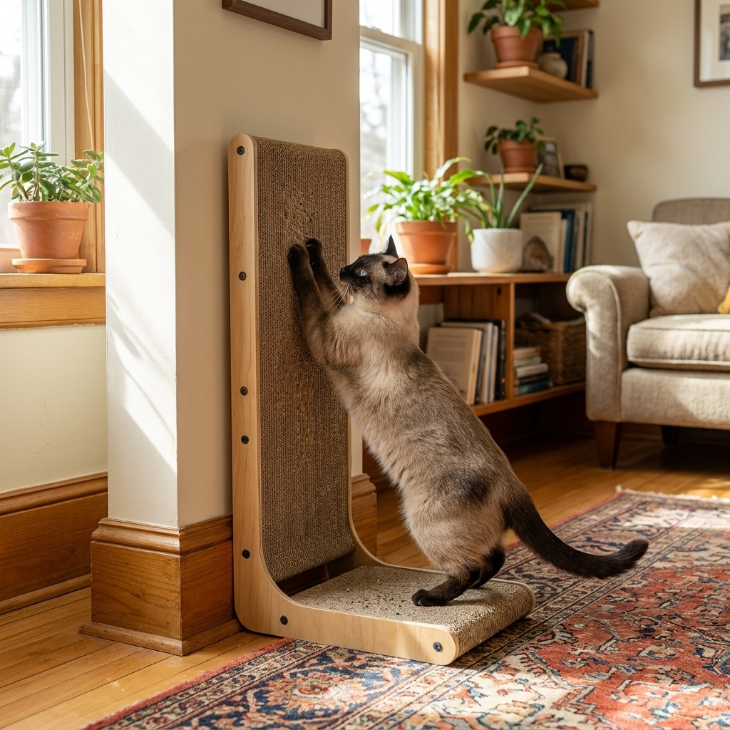 ScritchPets L Shaped Corner Cat Scratcher lifestyle image