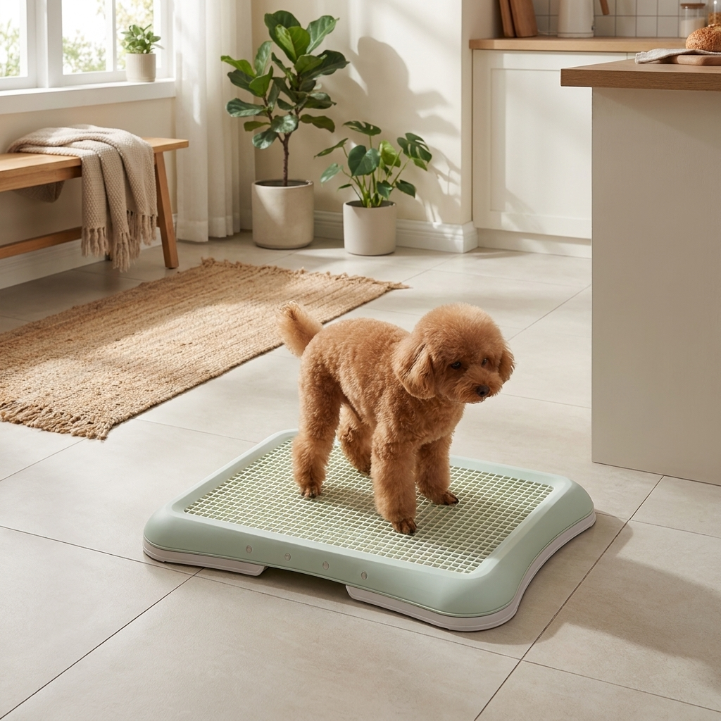 ScritchPets Indoor Dog Potty Tray lifestyle image