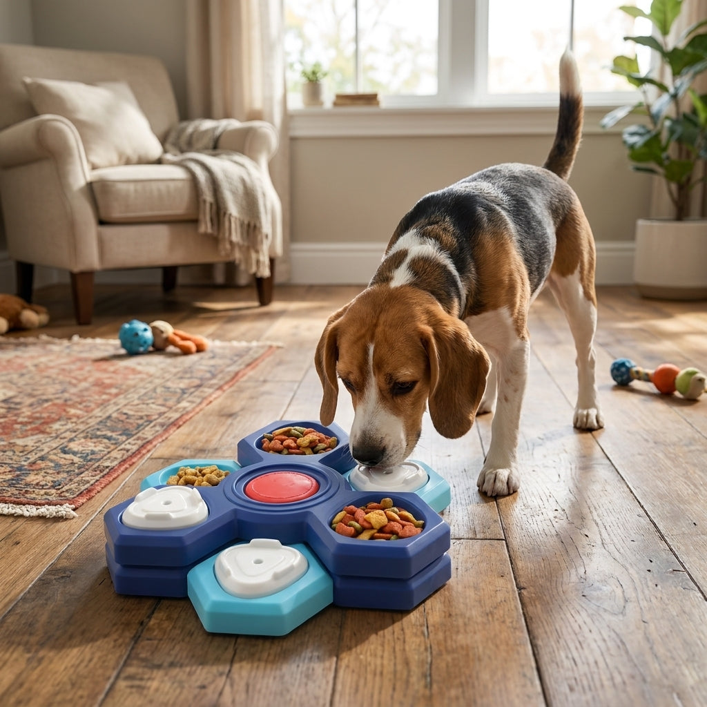 ScritchPets Interactive Dog Puzzle Feeder lifestyle image