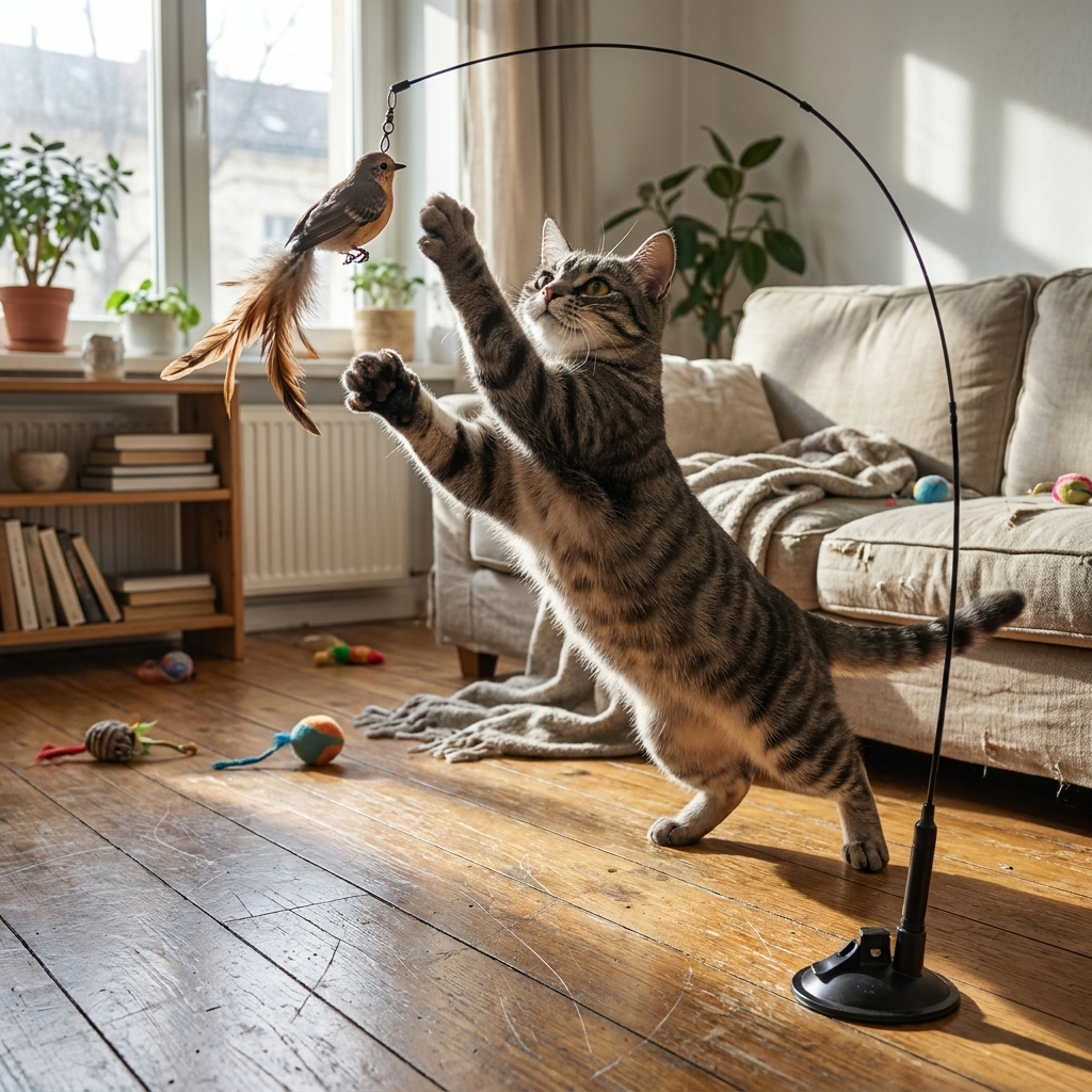 ScritchPets Interactive Bird Cat Toy lifestyle image