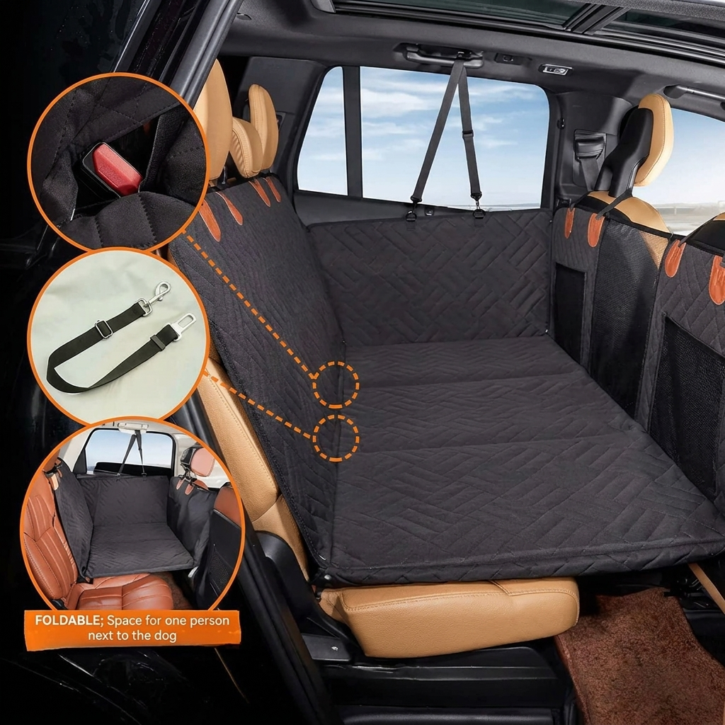ScritchPets Waterproof Dog Car Seat Hammock Cover