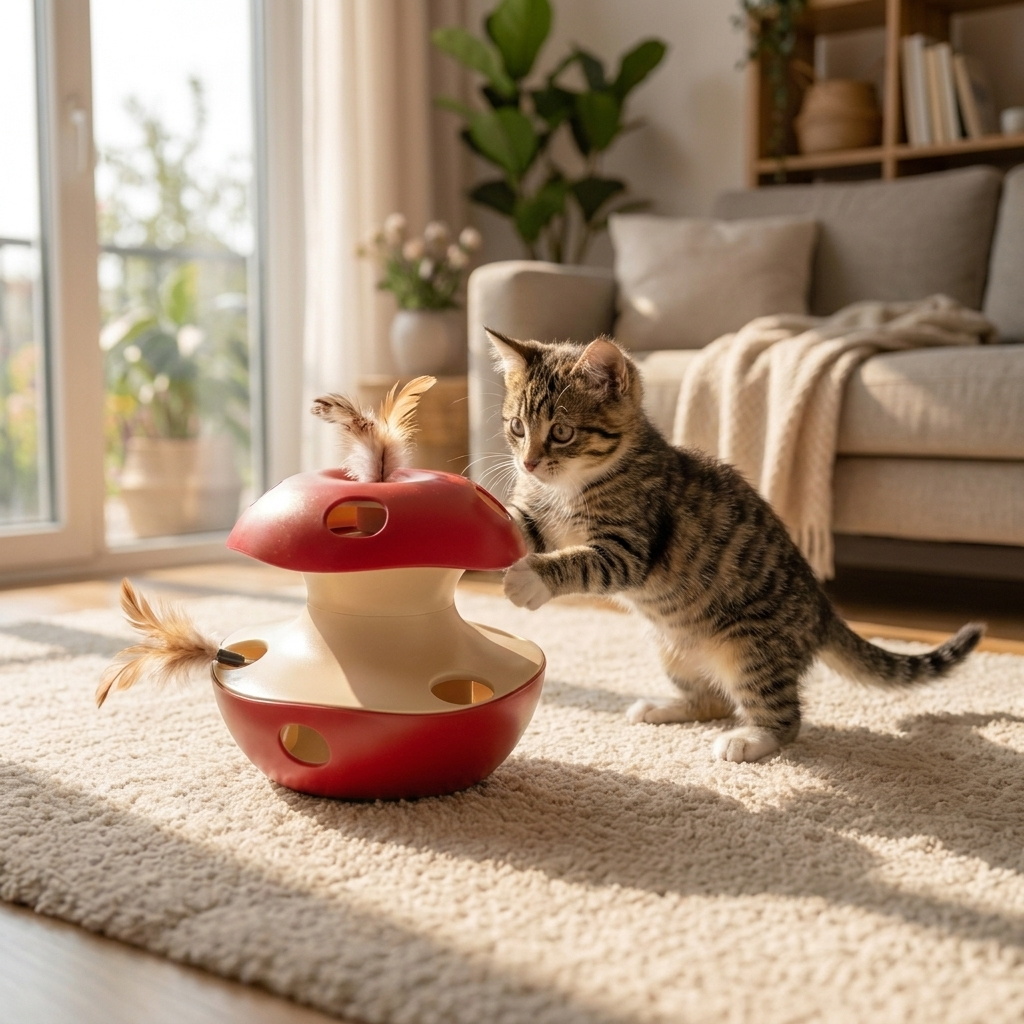 ScritchPets PurrSpin Interactive Cat Toy lifestyle image
