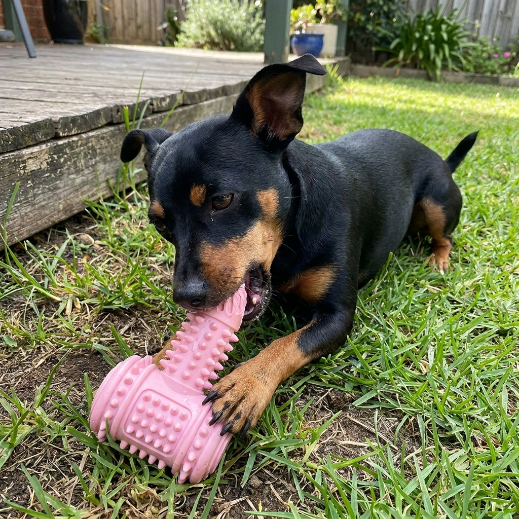 ScritchPets Tough Dog Chew Toy lifestyle image