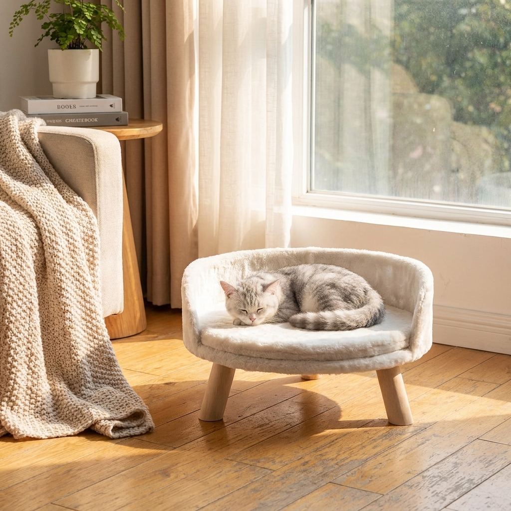 ScritchPets Plush Cat Nest Bed Chair