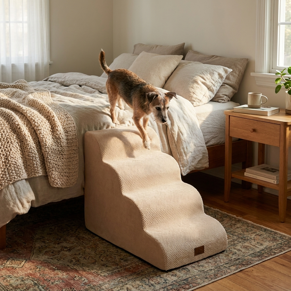 ScritchPets 5 Step Curved Foam Pet Stairs