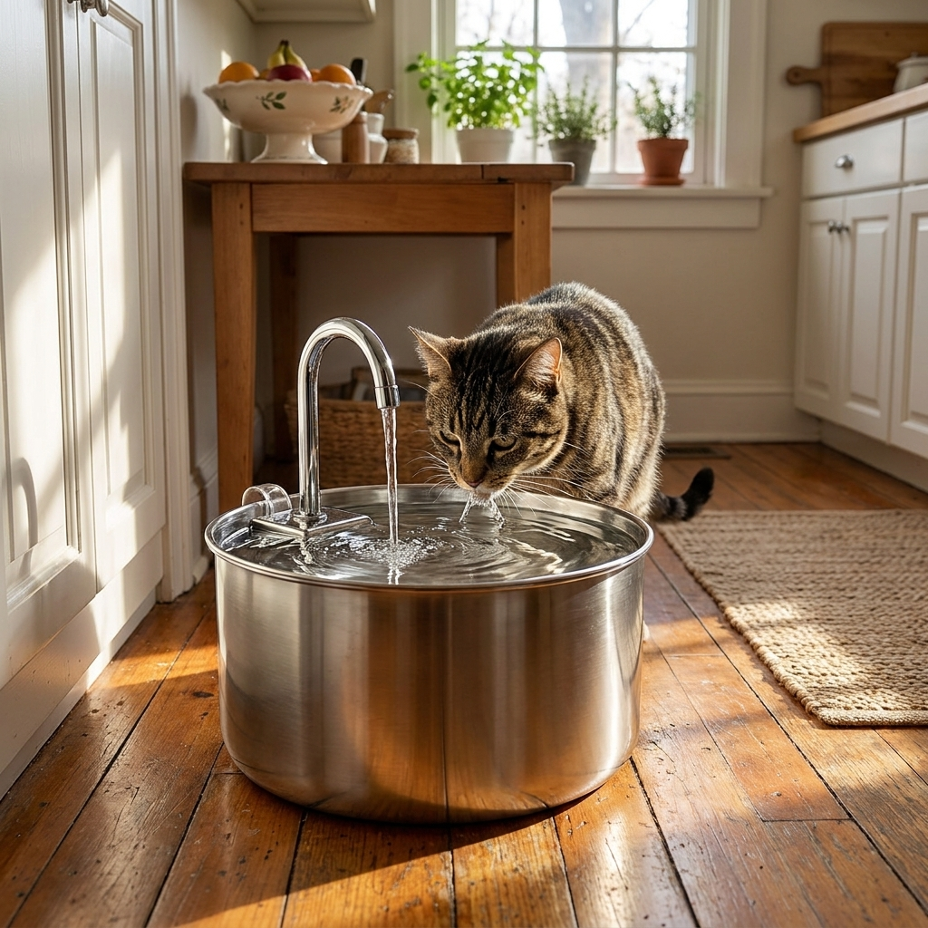 ScritchPets Stainless Steel Pet Water Fountain