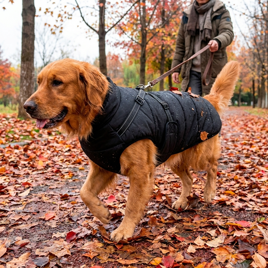 ScritchPets Waterproof Dog Jacket with Harness