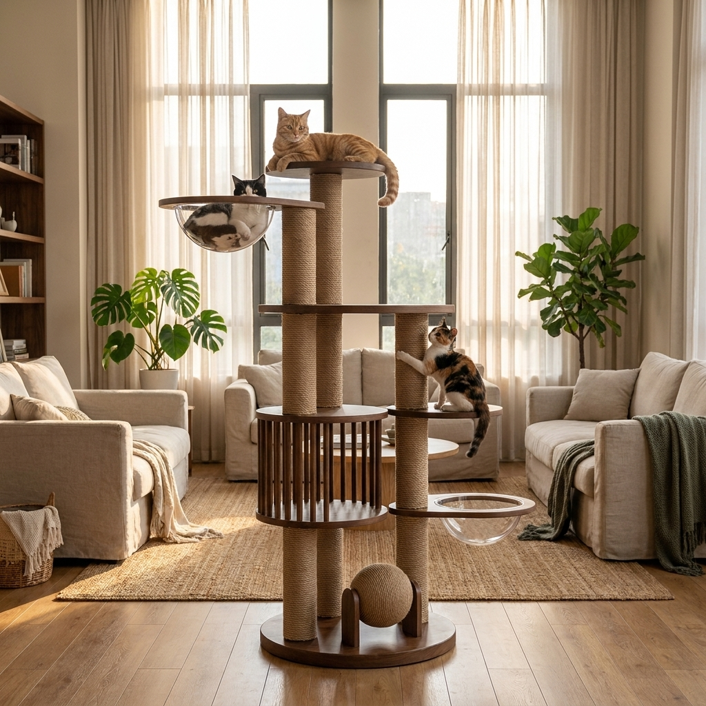 ScritchPets Premium Multi Tier Cat Tree Tower
