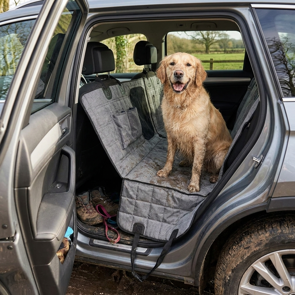 Waterproof Dog Car Seat Cover lifestyle