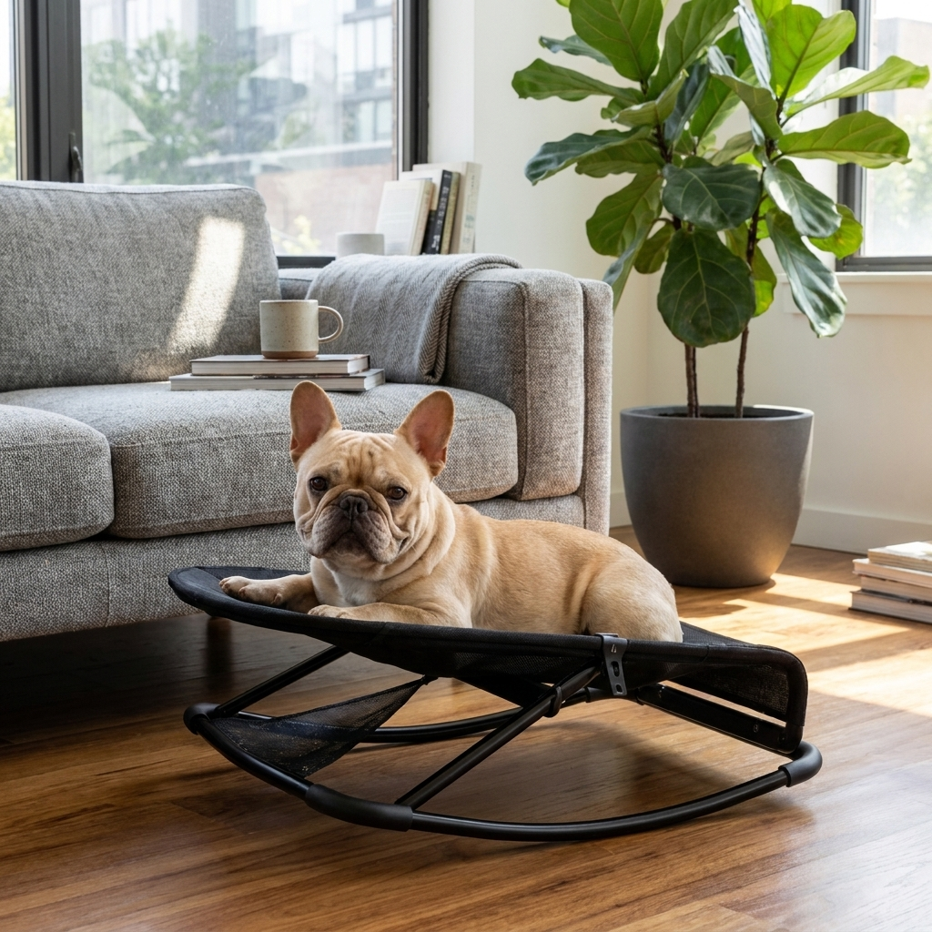 Elevated Pet Rocking Bed lifestyle