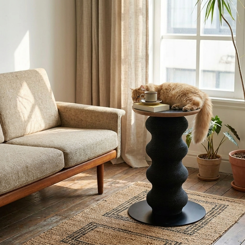 Coral Cat Scratch Table lifestyle