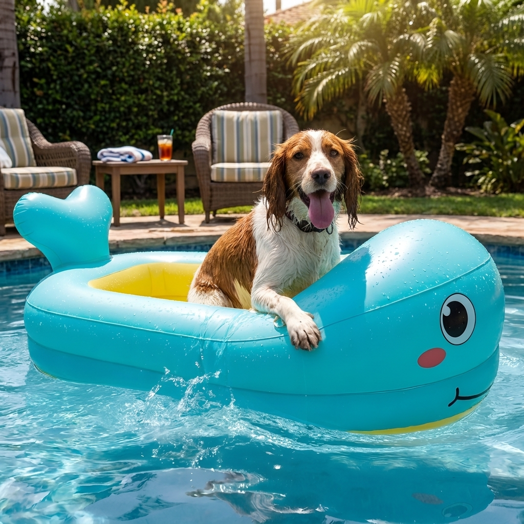 Inflatable Dog Pool Float lifestyle