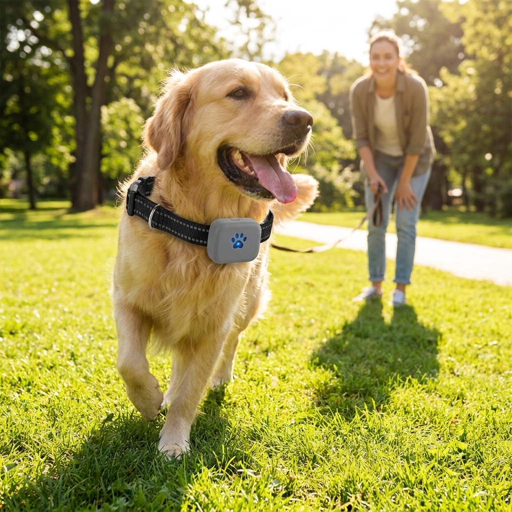 ScritchPets GPS Tracker Max for Dogs in use