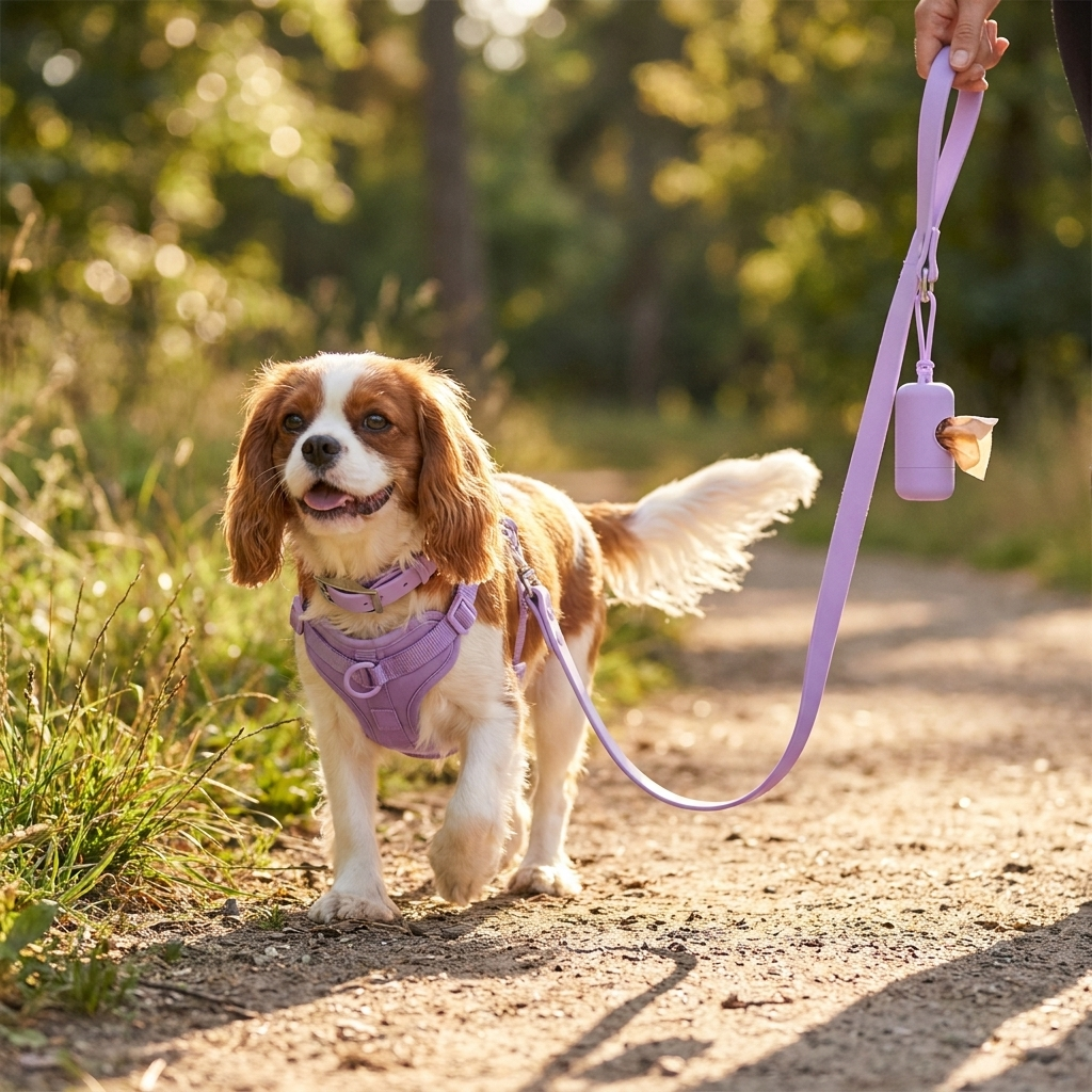 ScritchPets 4 Piece Dog Harness and Lead Set in use
