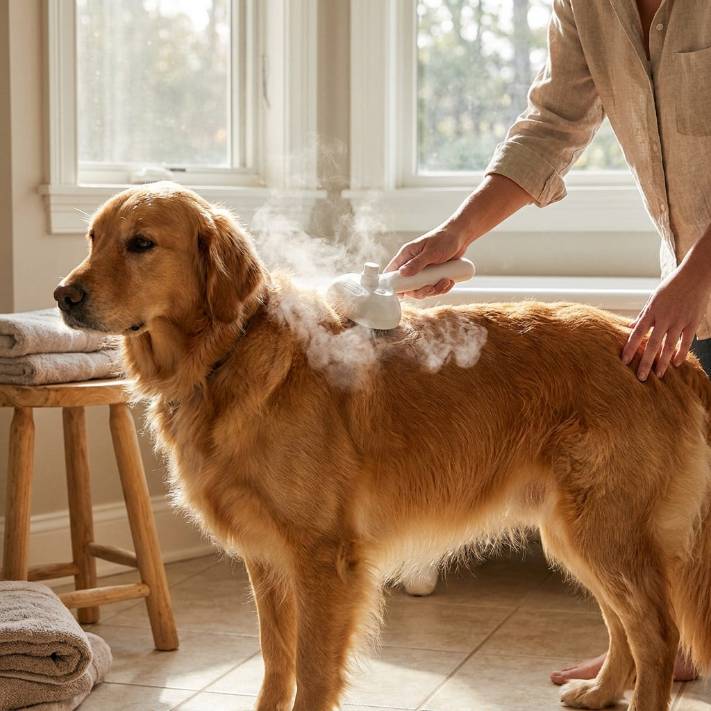 ScritchPets Steam Grooming Brush for Dogs