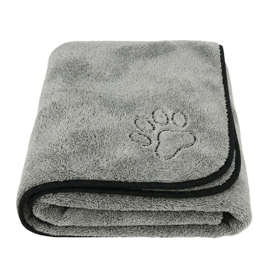ScritchPets Super Absorbent Pet Towel studio product photo on white background, folded