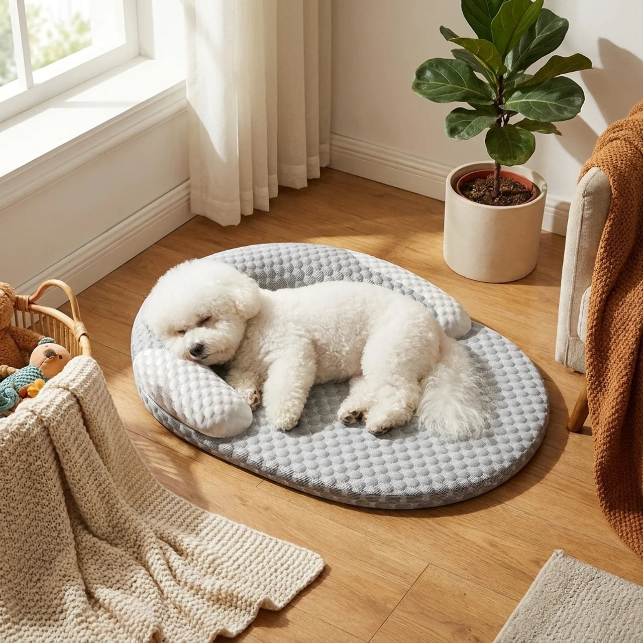 ScritchPets Cooling Dog Bed with Neck Pillow