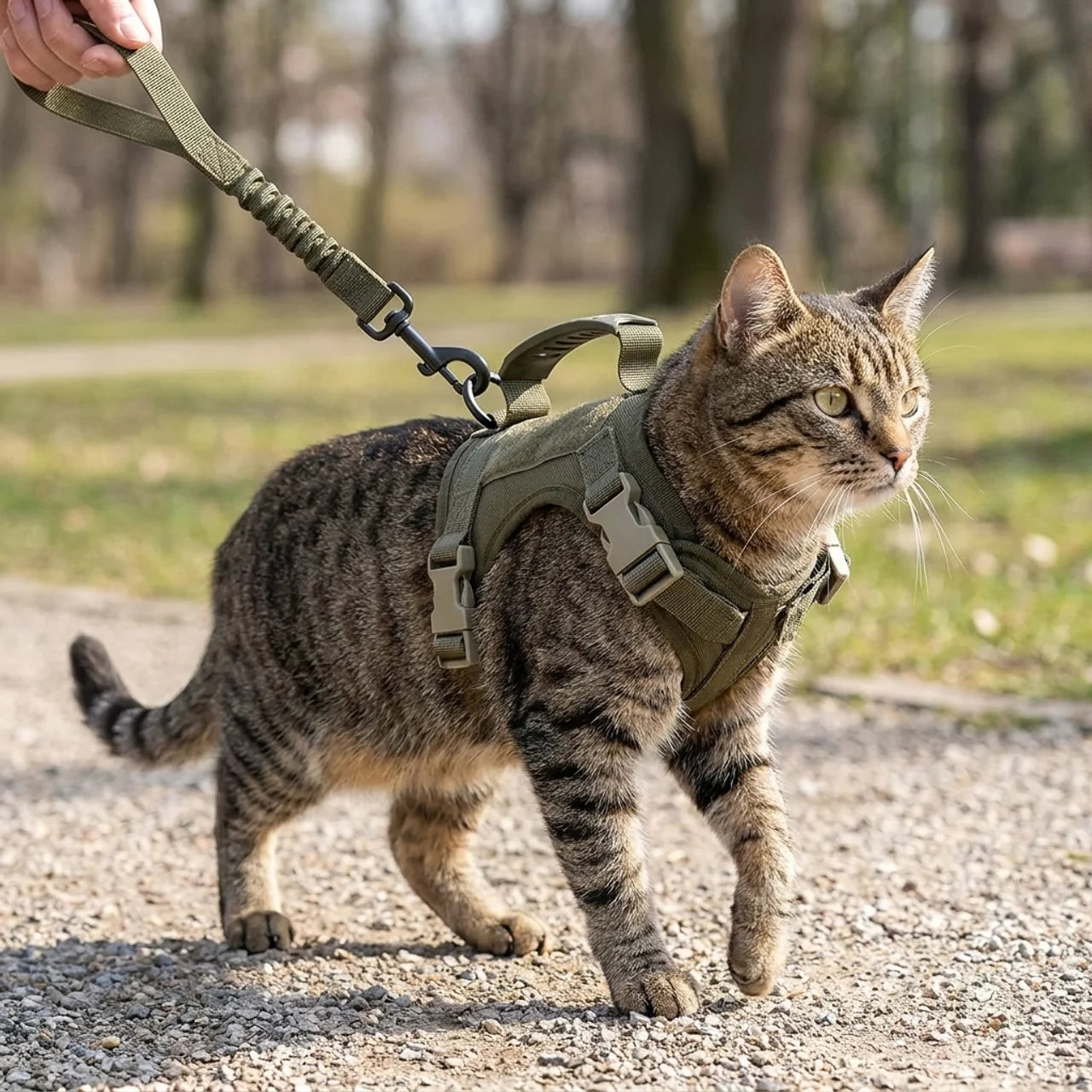 ScritchPets Tactical Cat Harness and Leash Set
