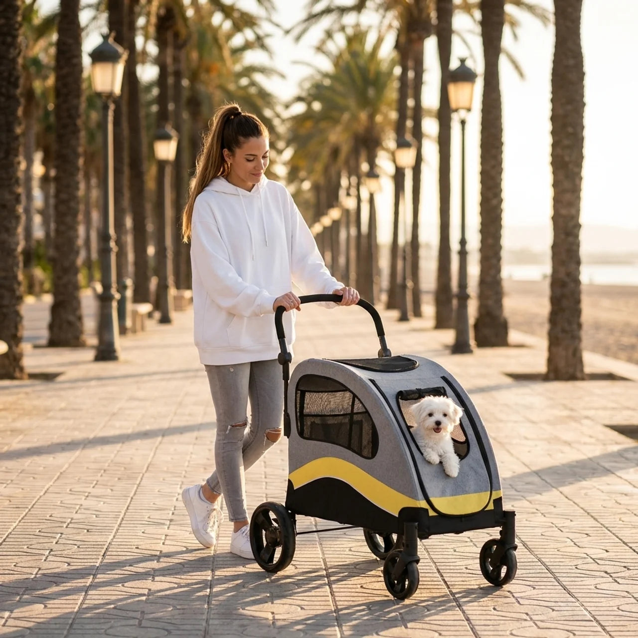 ScritchPets 2 in 1 Convertible Pet Stroller and Car Seat