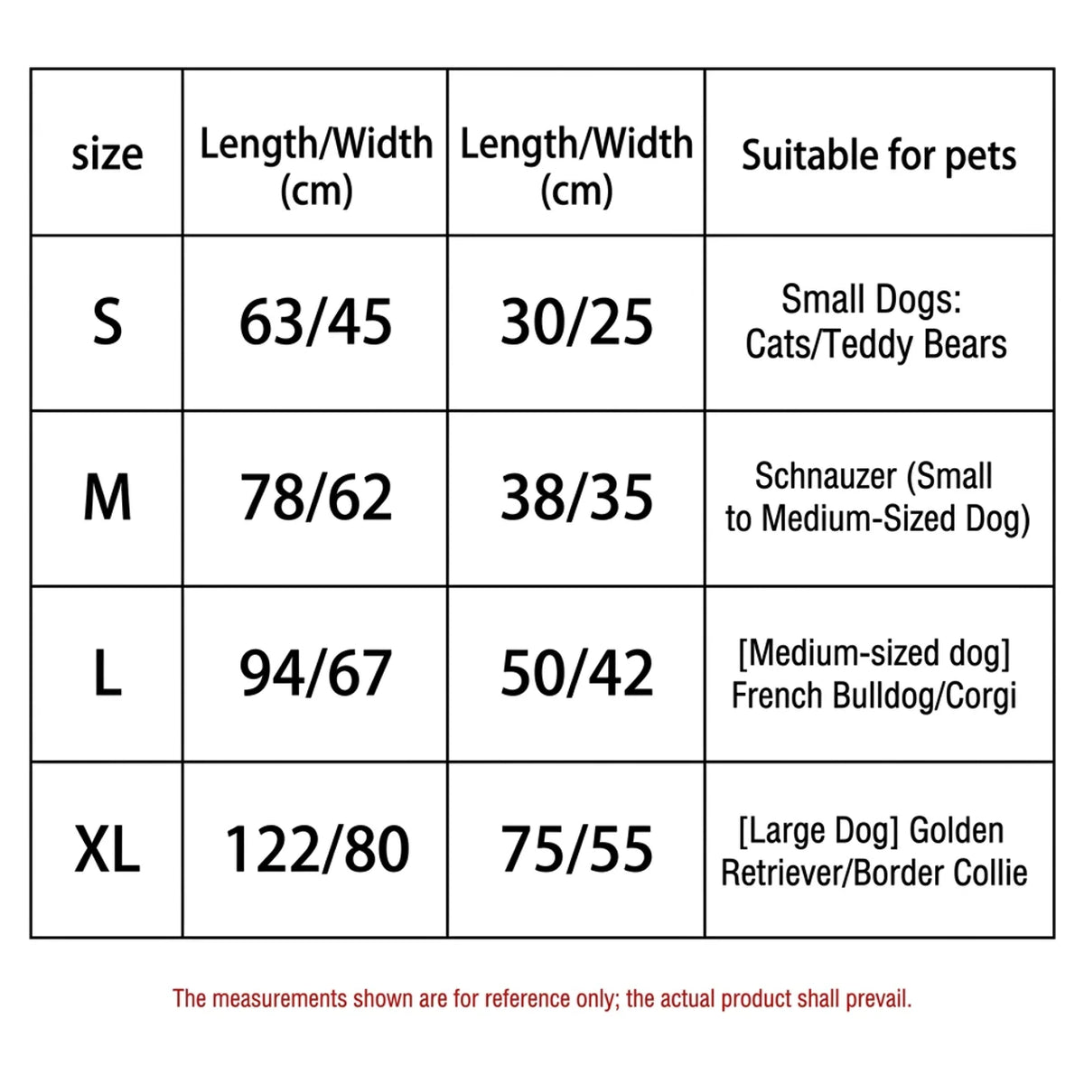 Size chart