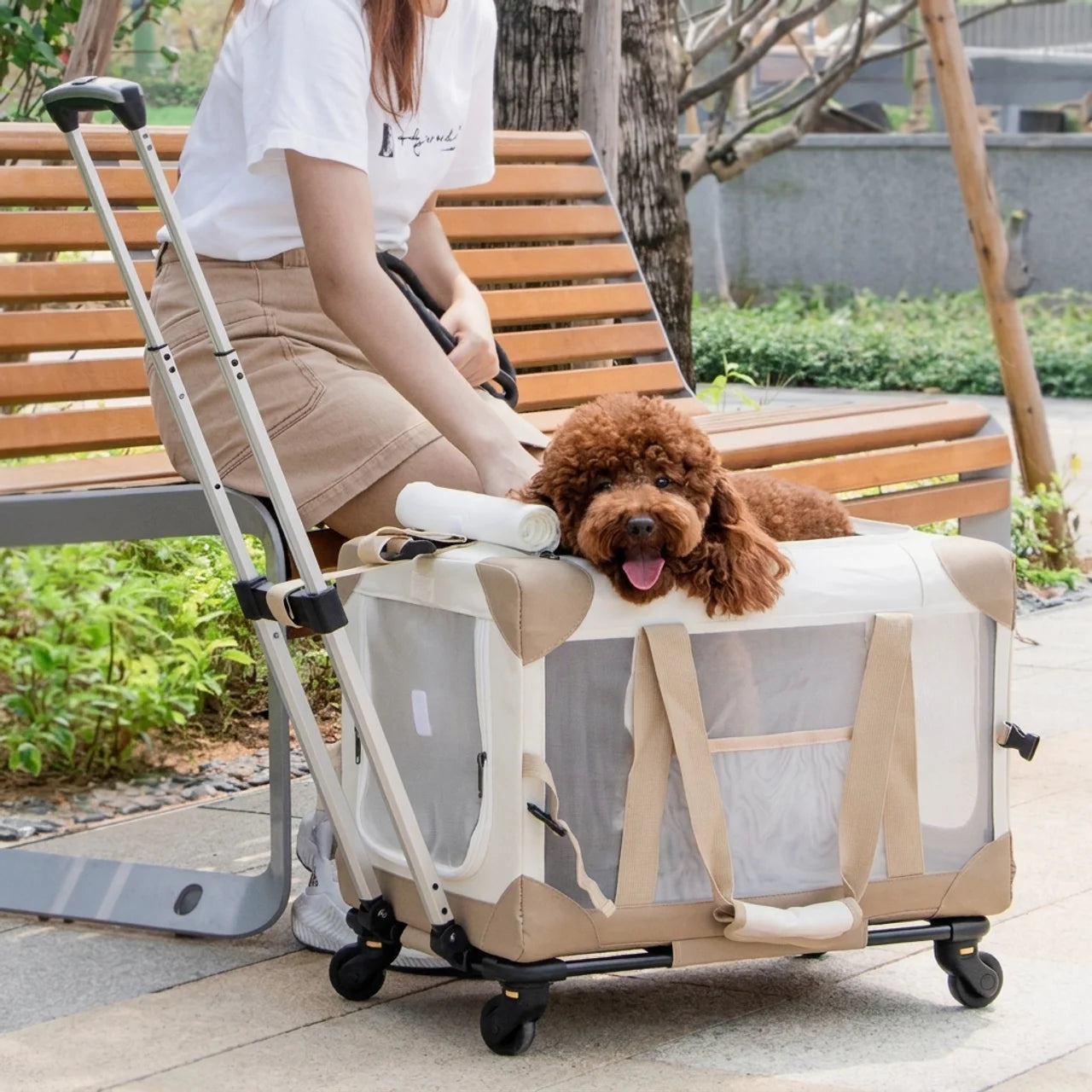 ScritchPets Pet Travel Trolley Carrier