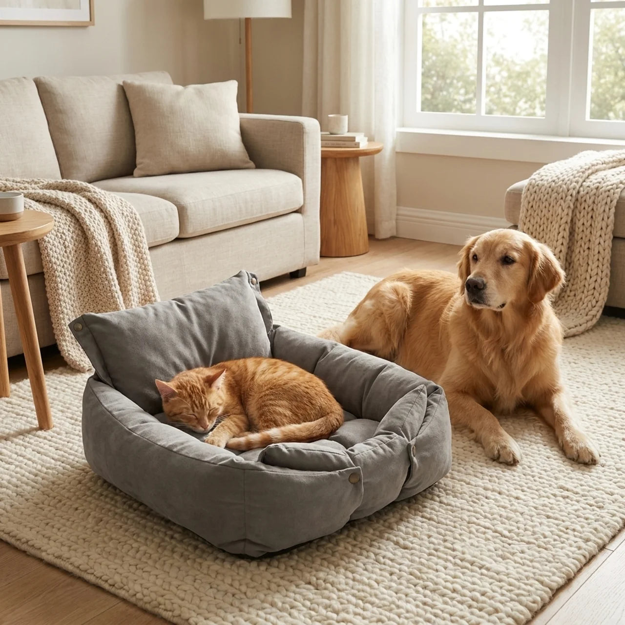 ScritchPets Washable 3 in 1 Nest Mat Sofa with Cushion