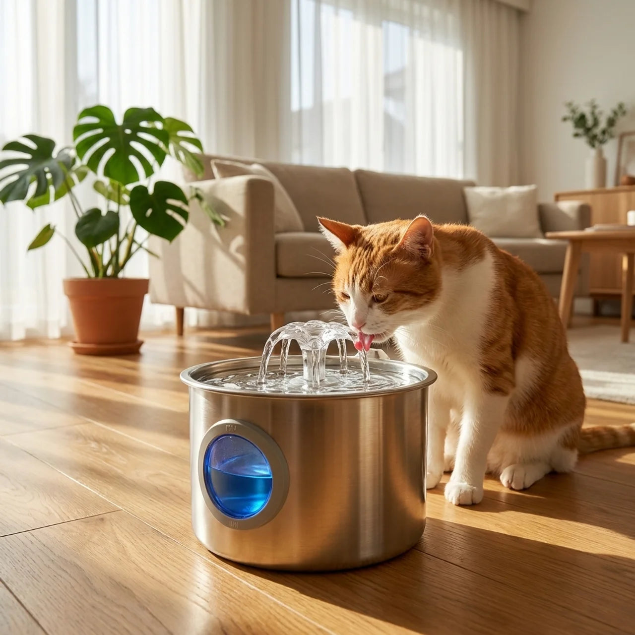 ScritchPets Stainless Steel Cat Water Fountain