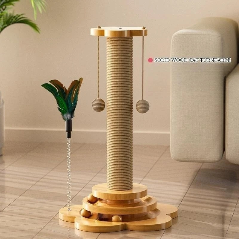 ScritchPets Wooden Cat Scratching Post