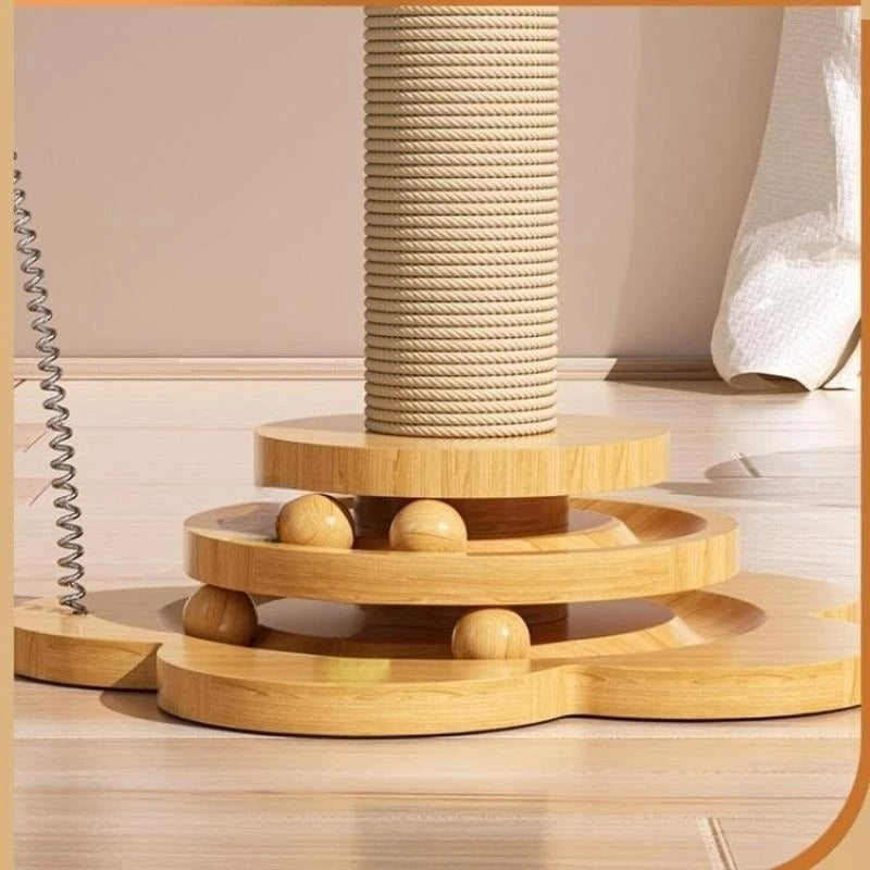 ScritchPets Wooden Cat Scratching Post
