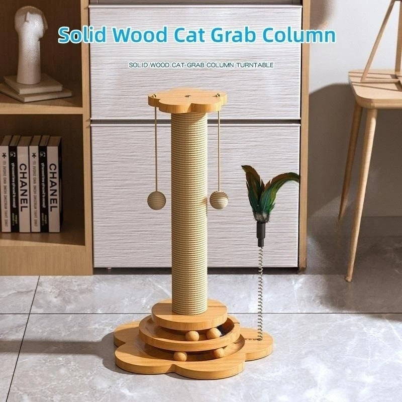 ScritchPets Wooden Cat Scratching Post