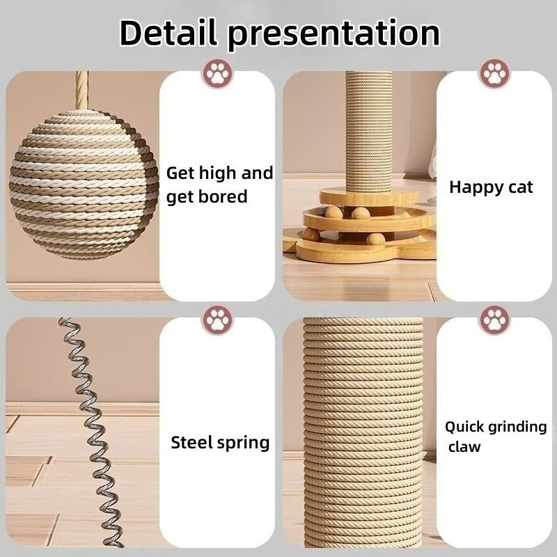 ScritchPets Wooden Cat Scratching Post
