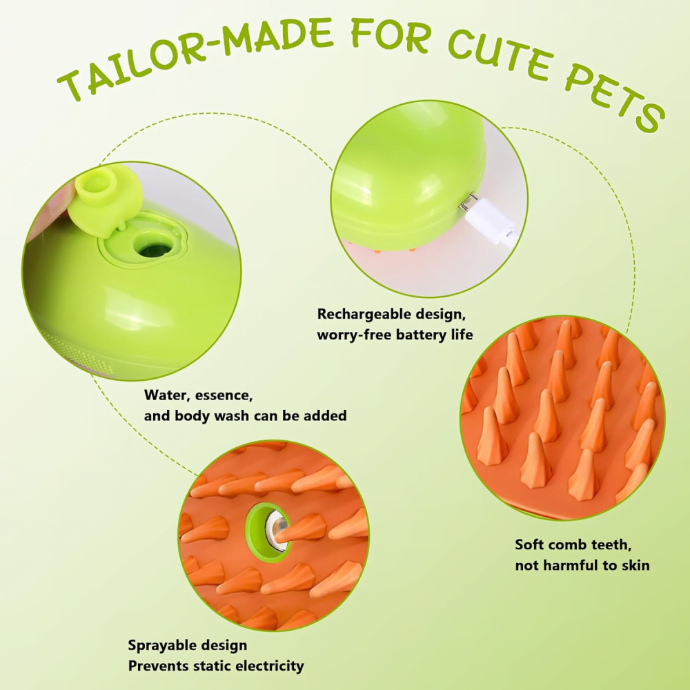 ScritchPets 3 in 1 Cat Steam Grooming Brush
