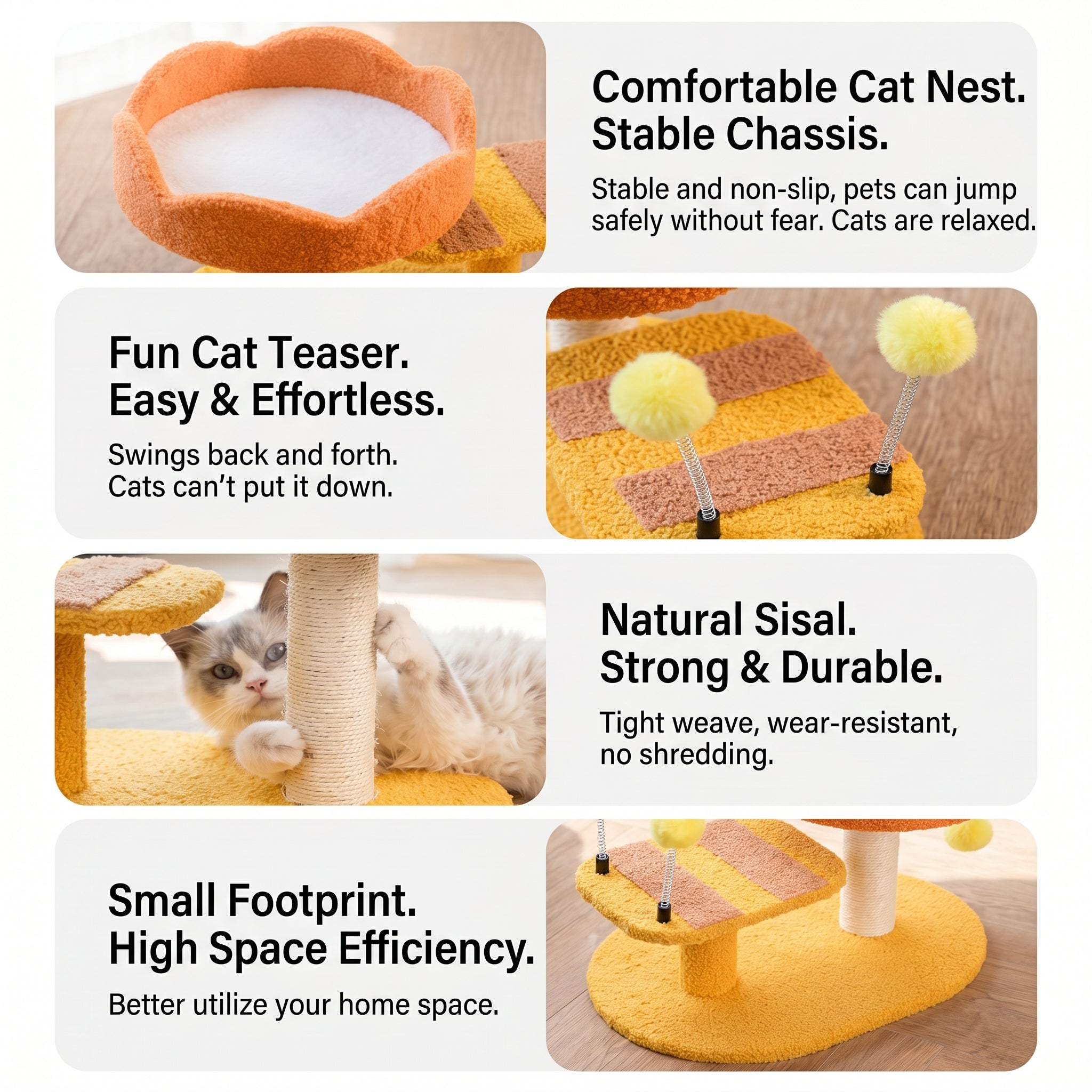 ScritchPets Compact Cat Perch Station Honeybee