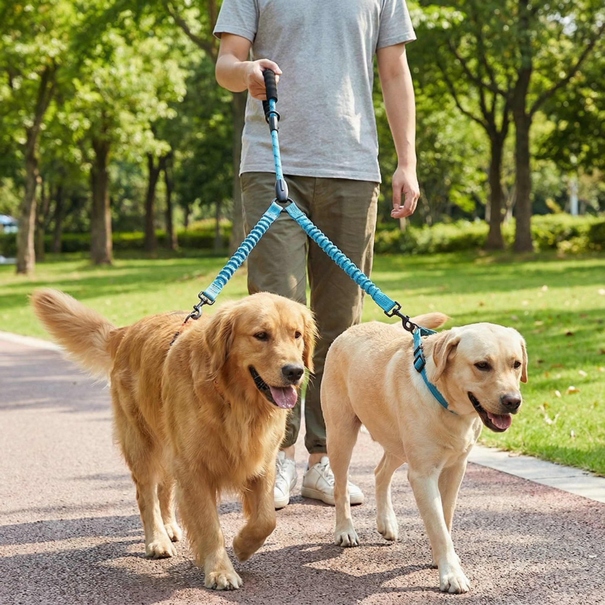 ScritchPets Double Dog Lead with Swivel